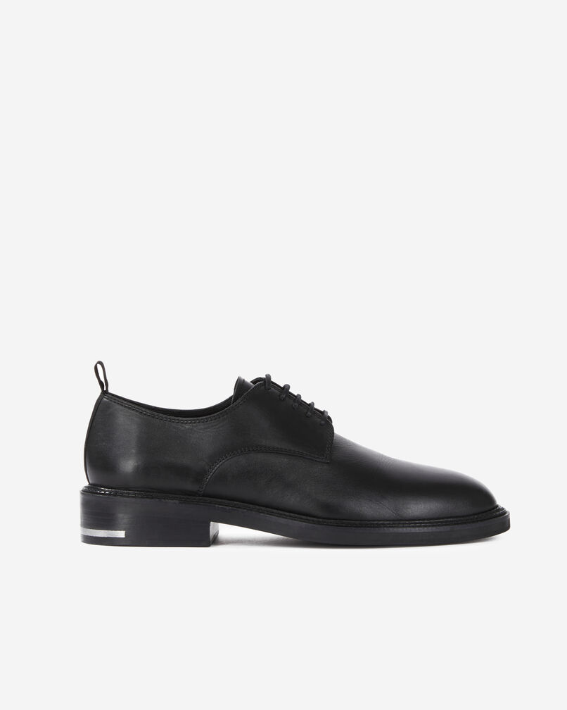 The Kooples MEN BLACK black leather lace-up shoes