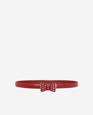 The Kooples DAMEN TANGO RED schmaler gürtel mit schleife aus rotem leder