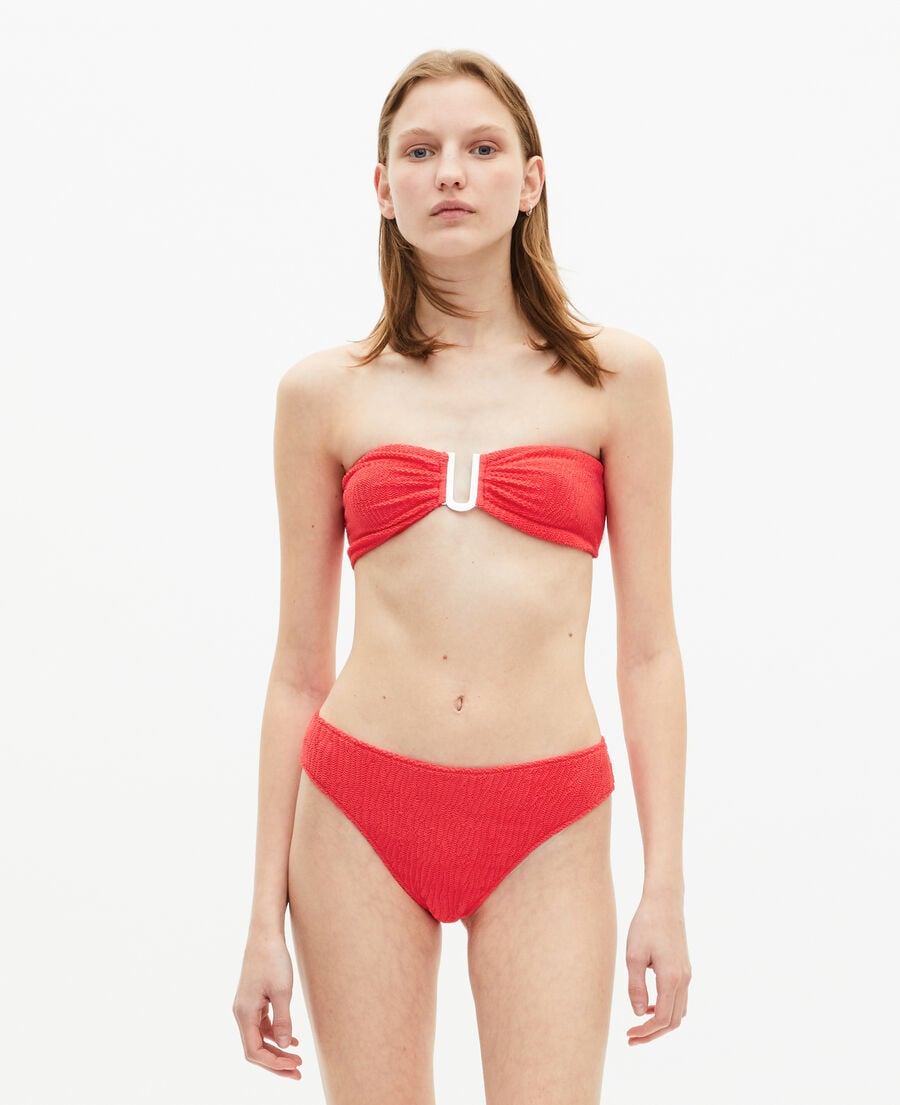 The Kooples WOMEN RED the kooples x luz scalloped swimsuit bottoms red