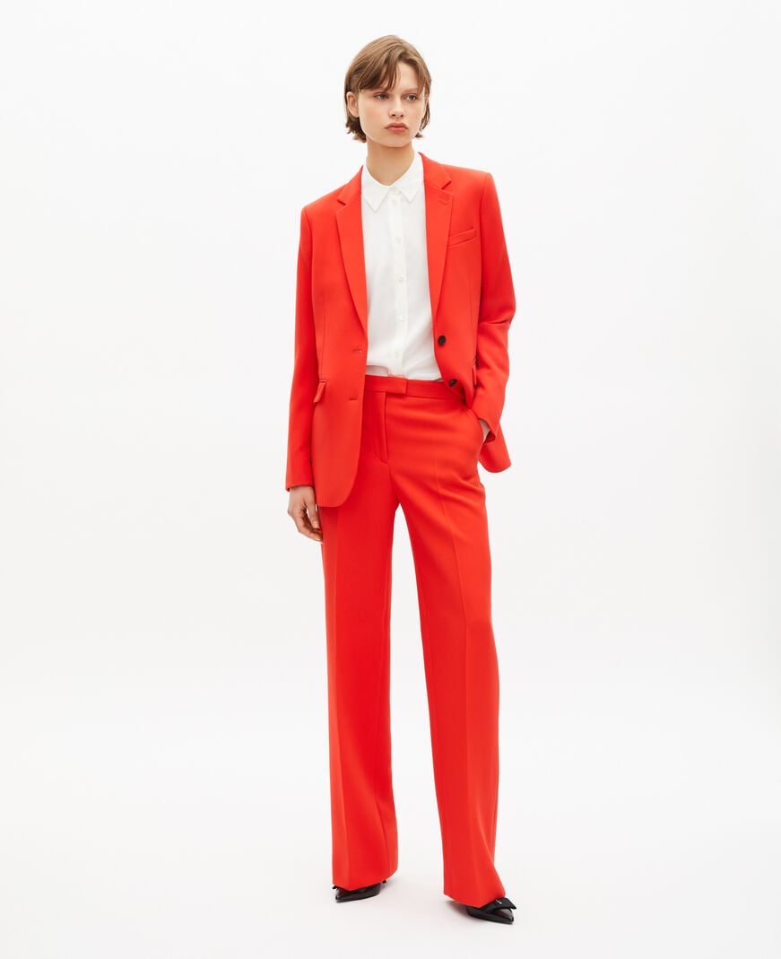 The Kooples FEMME ORANGE veste tailleur orange en crêpe