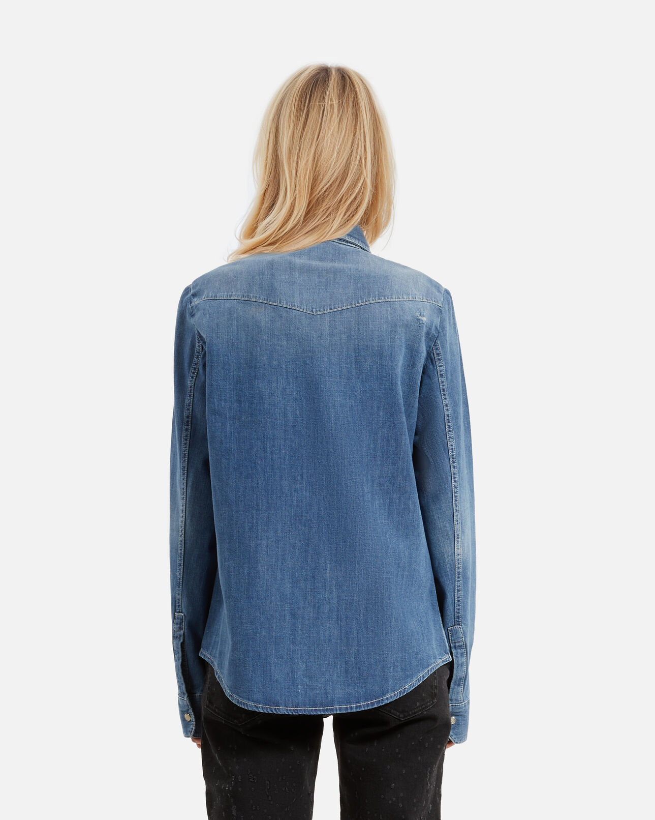The Kooples FEMME USED chemise en denim bleue