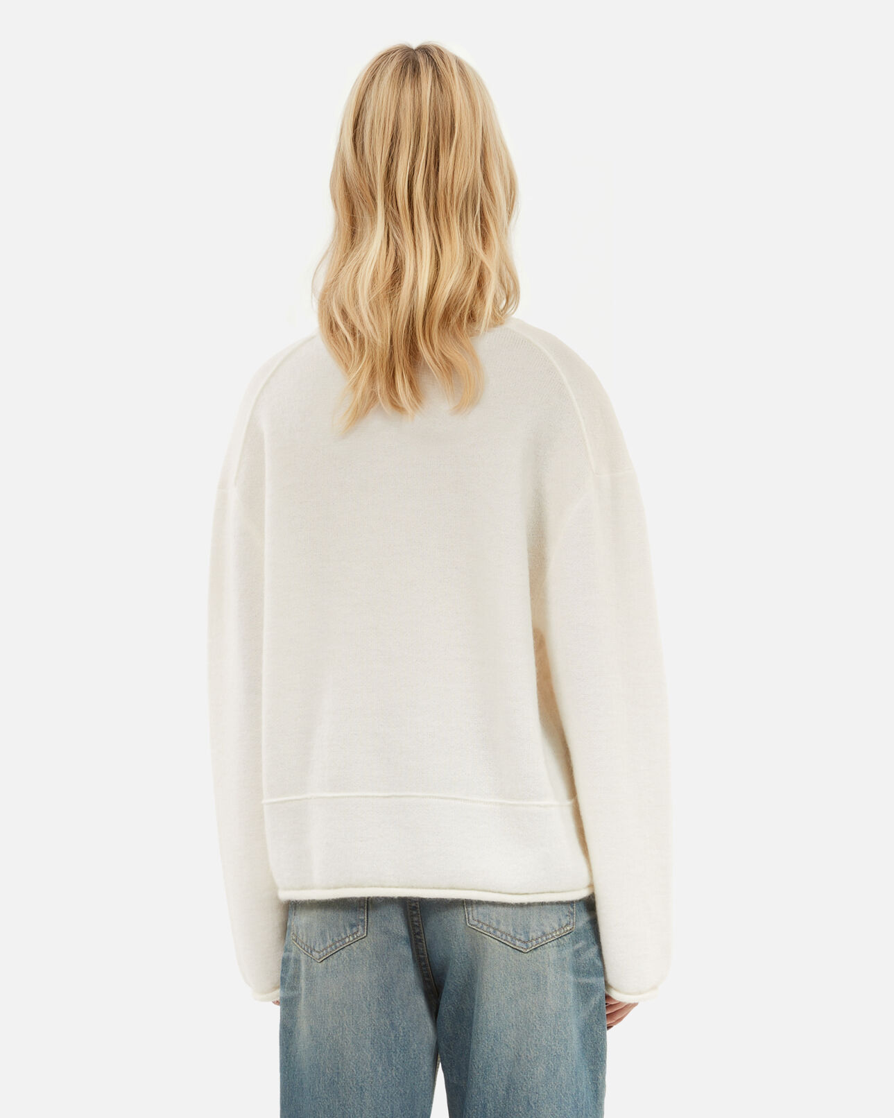 The Kooples MUJER ECRU jersey blanco de lana y mohair