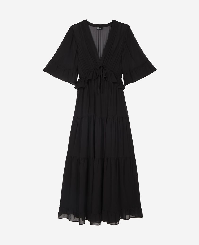 The Kooples WOMEN BLACK black ruffled maxi dress