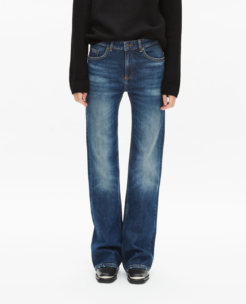 The Kooples WOMEN BLUE ELECTRIC blue flared low-rise jeans