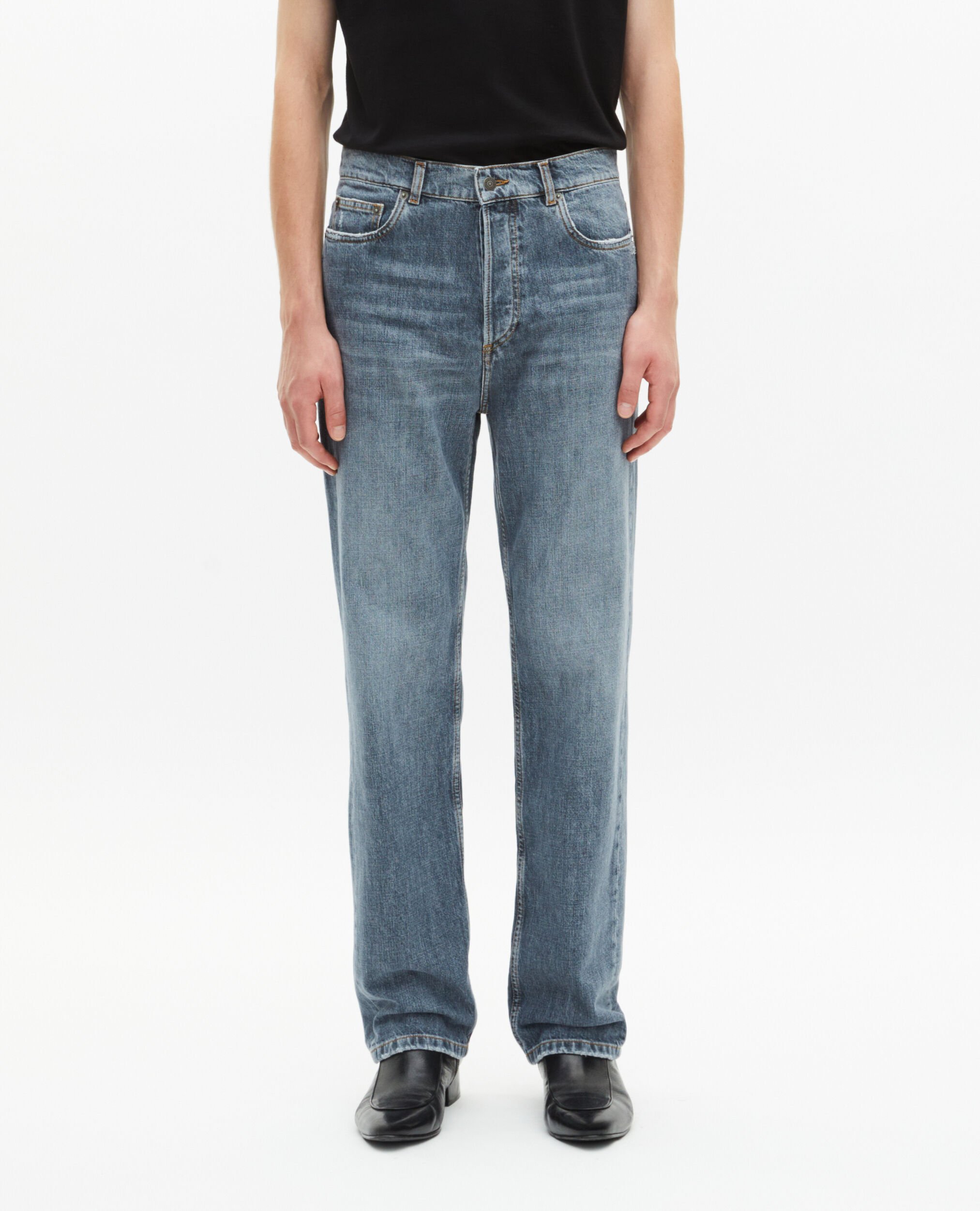 Light blue straight jeans, BLUE, hi-res image number null