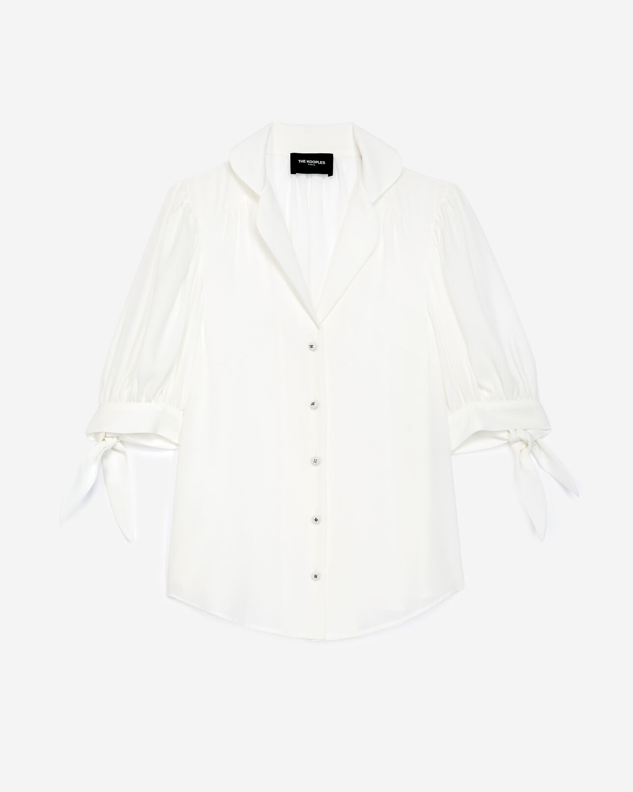 The Kooples MUJER ECRU camisa blanco crudo manga corta estampada