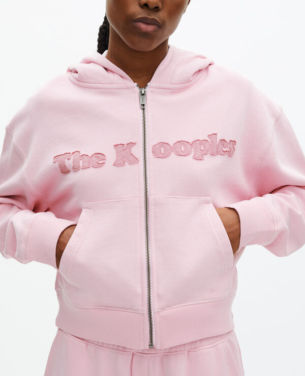 The Kooples WOMEN LILA zip-up sweatshirt with pink logo