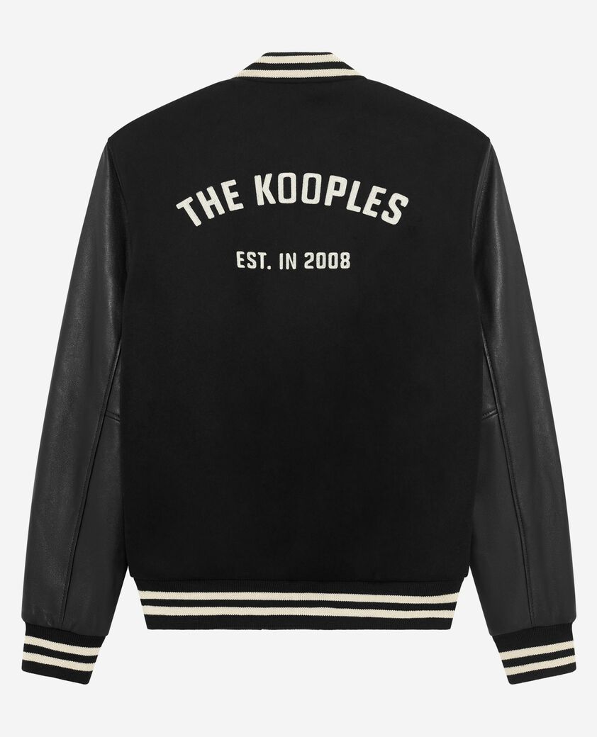 The Kooples HERREN BLACK schwarze college-wolljacke