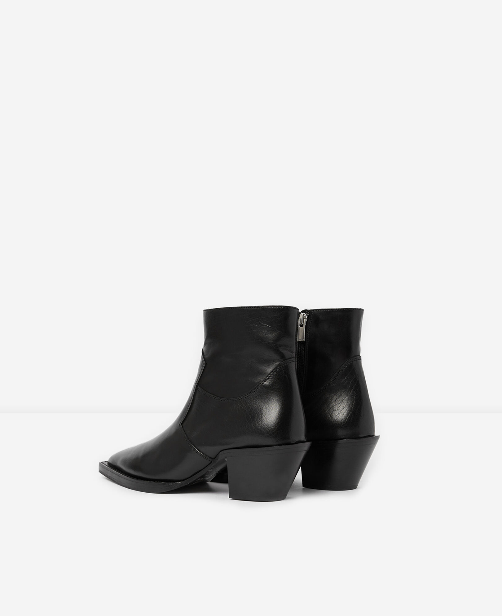 The Kooples WOMEN BLACK western-style black leather ankle boots