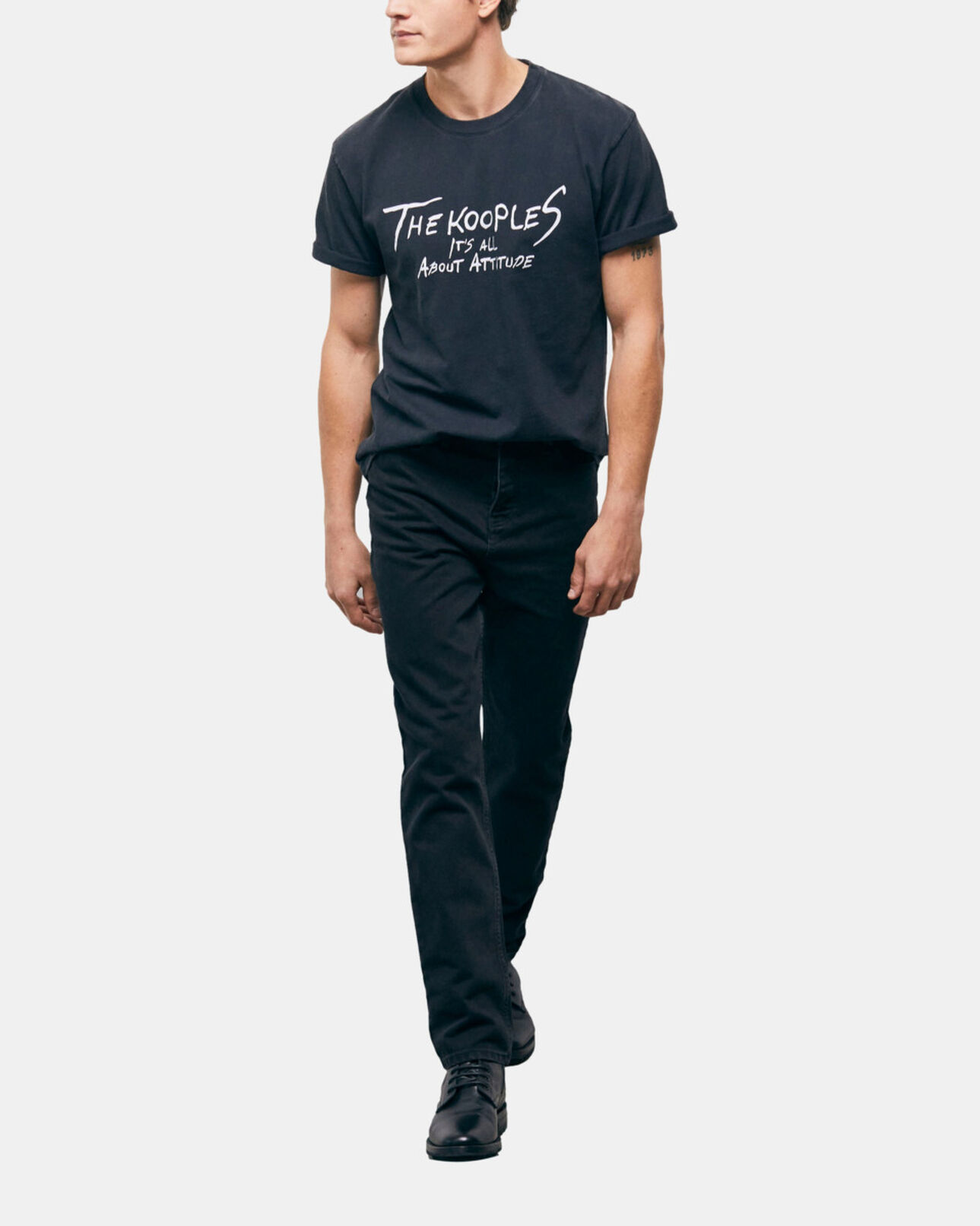 The Kooples HOMME BLACK WASHED t-shirt logo the kooples noir