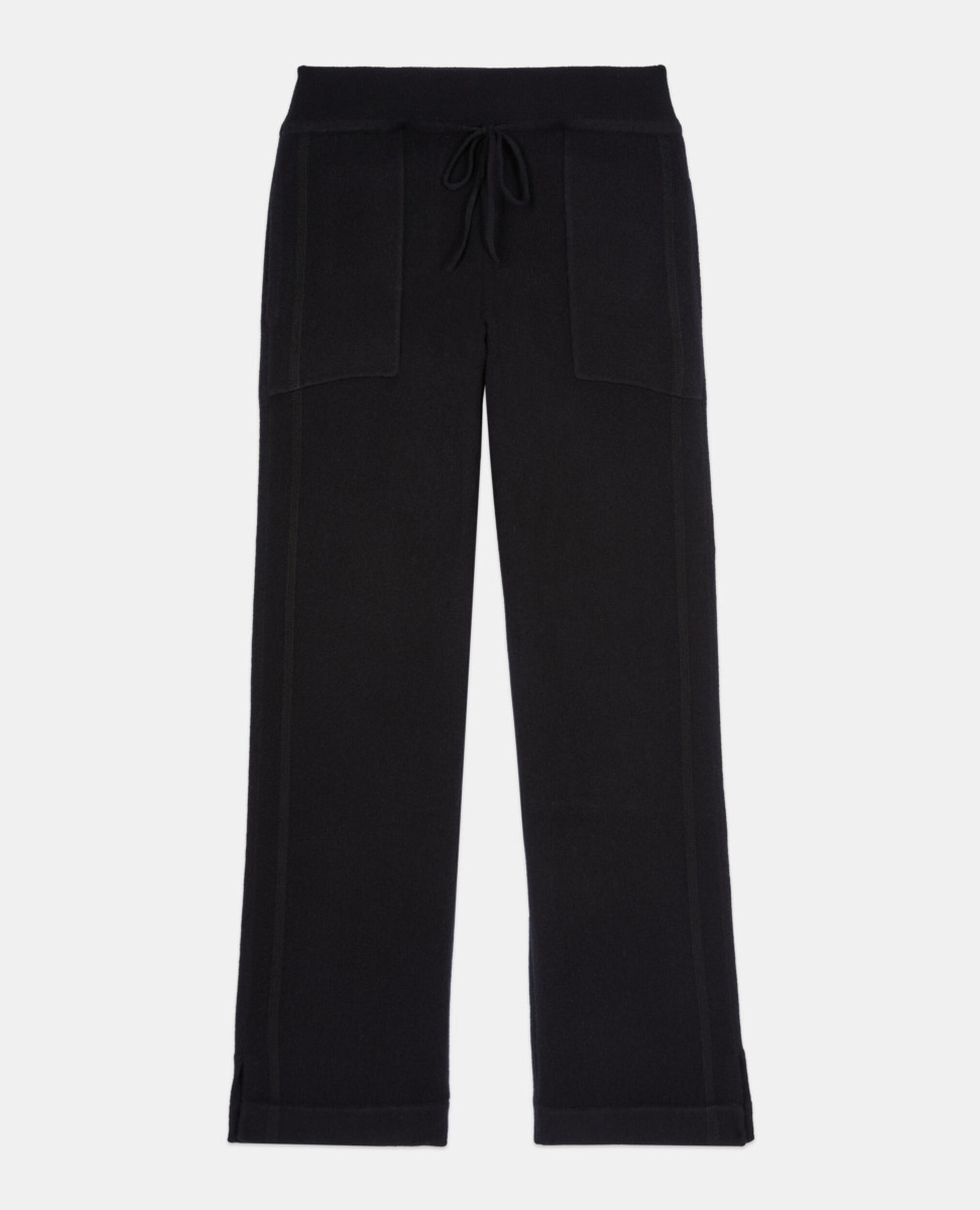 Schwarze Hose aus Kaschmirwolle, BLACK, hi-res image number null