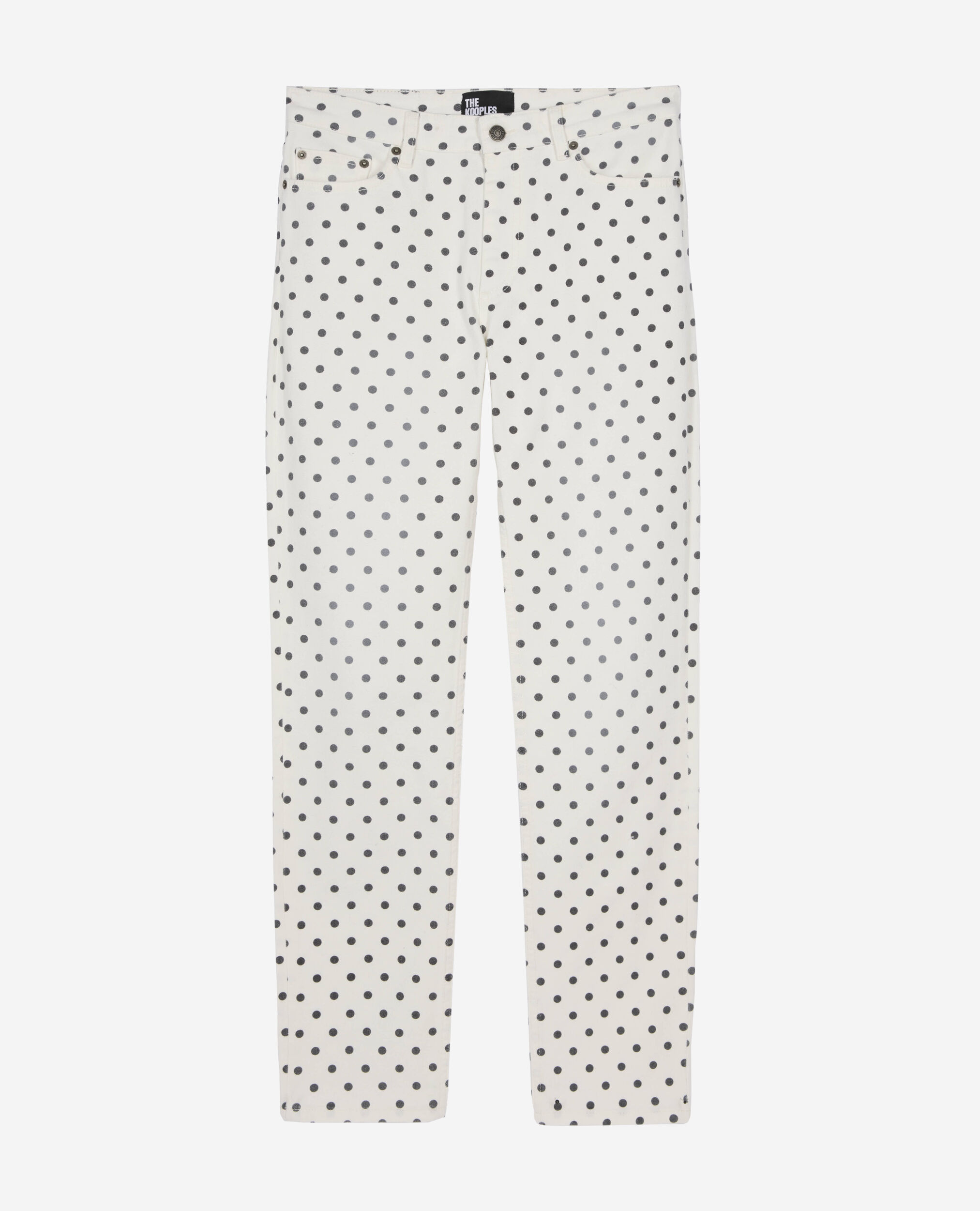 Beige gepunktete Slim-Jeans, BEIGE GREY, hi-res image number null
