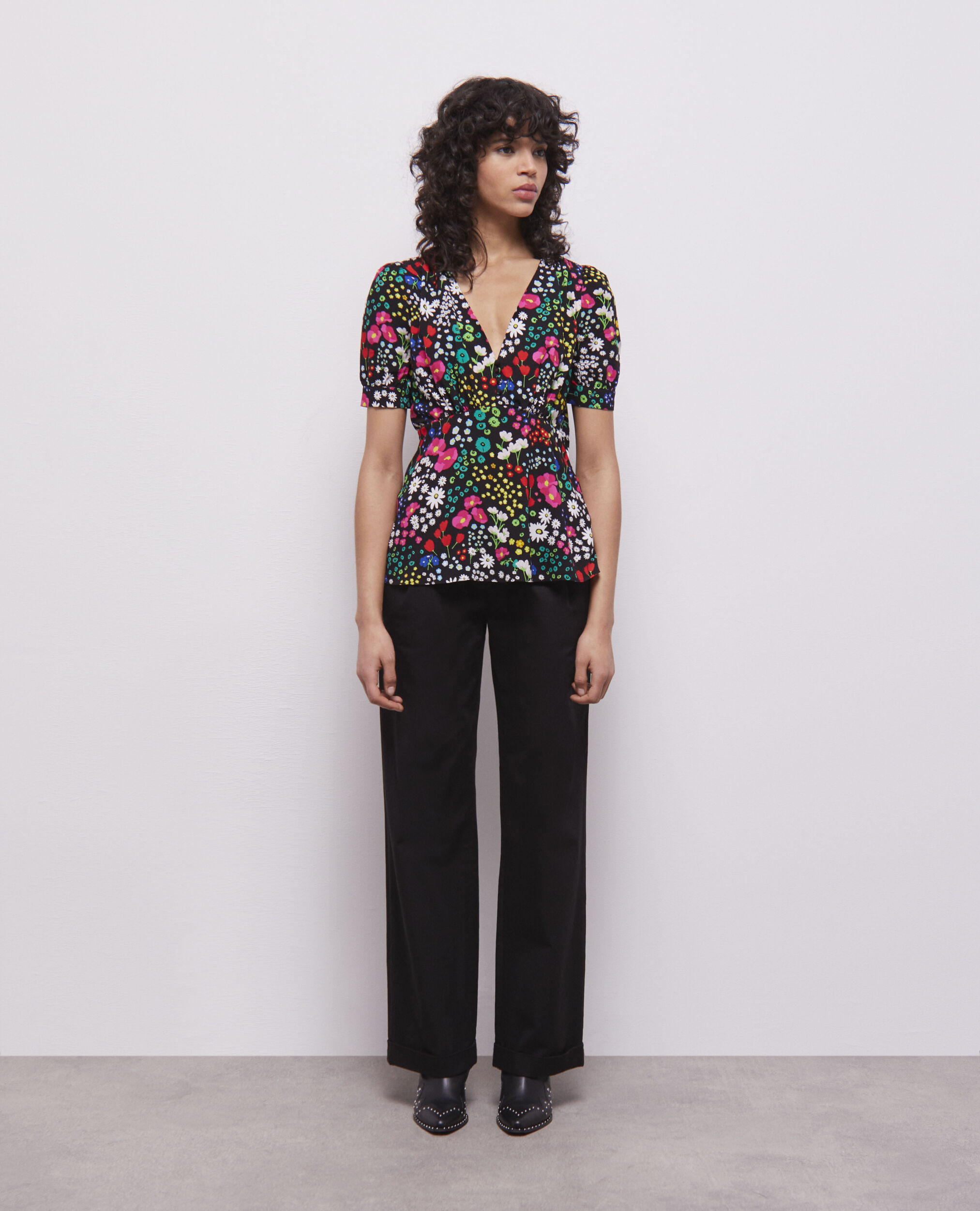 Printed top with buttoning, MULTICOLOR, hi-res image number null