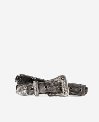 The Kooples FEMME BLACK ceinture avec bijoux noirs et boucle western