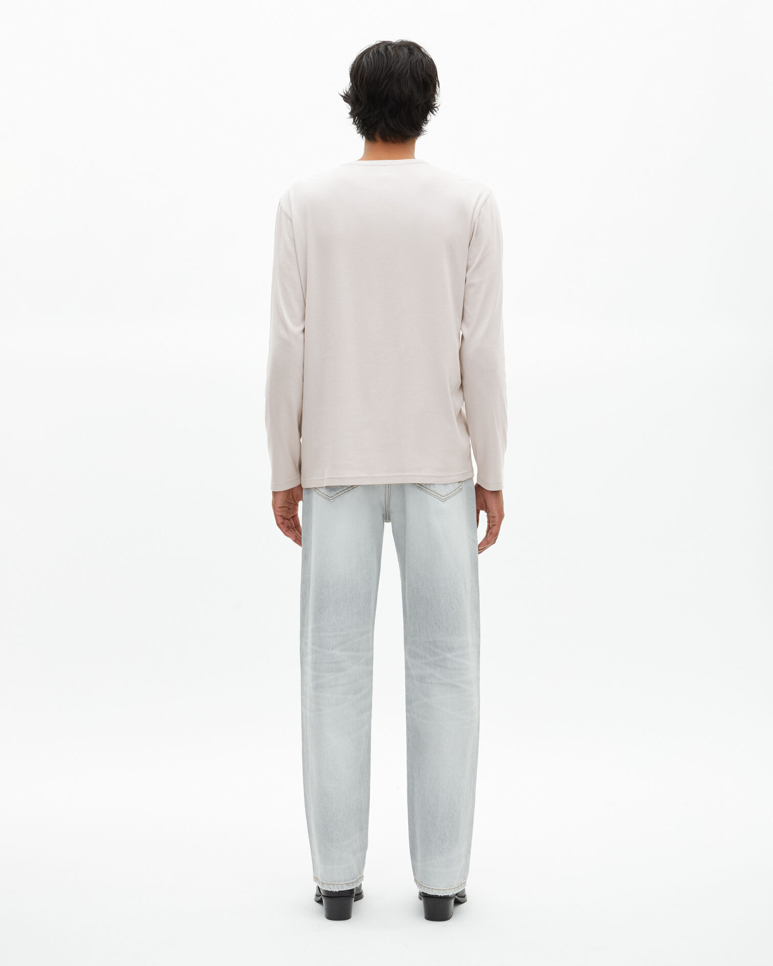 Long-sleeved t-shirt with gray crest, LIGHT GREY, hi-res image number null