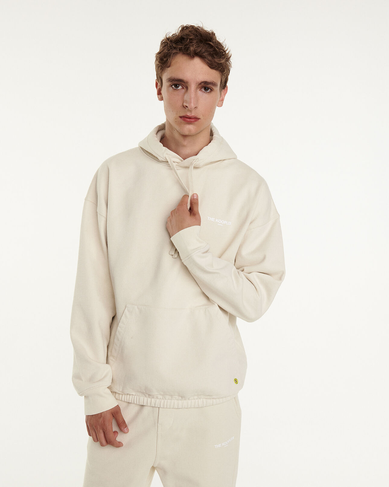 The Kooples MEN ECRU white hoodie