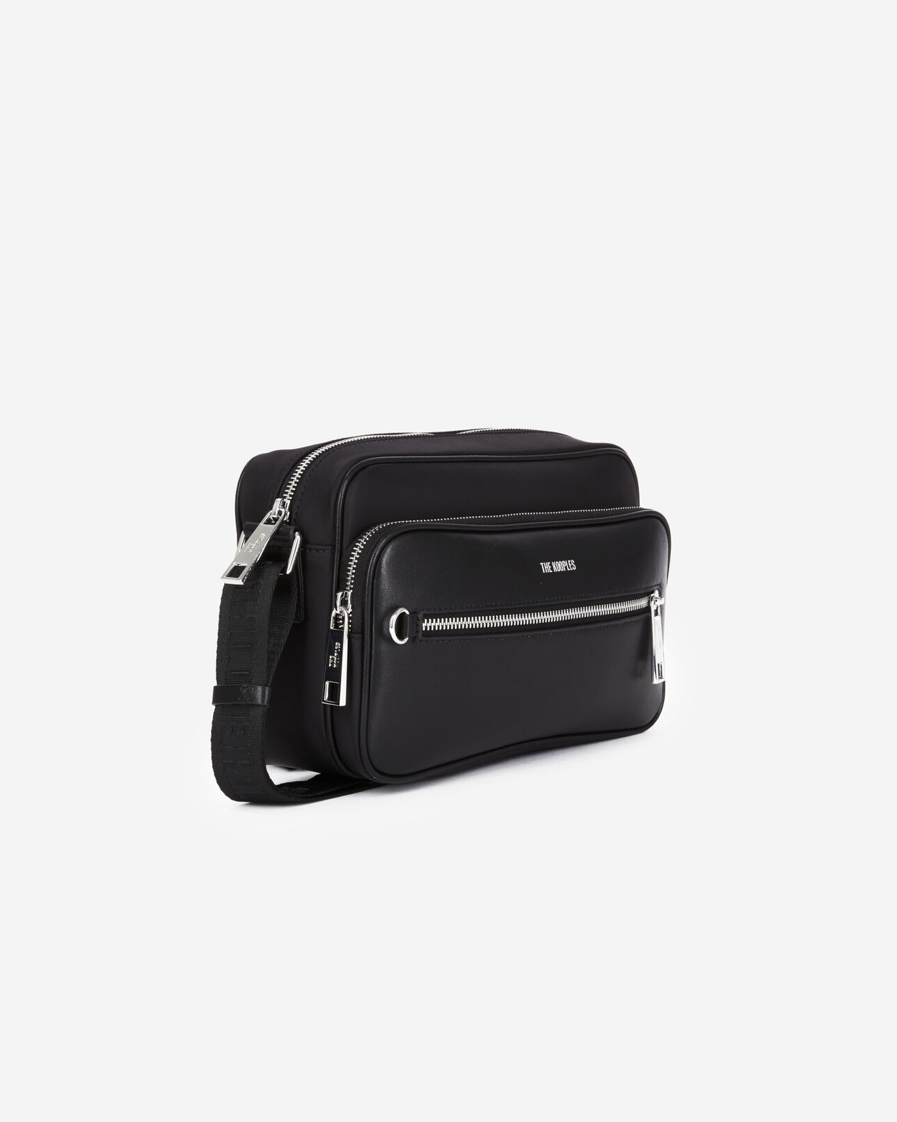 The Kooples HOMME BLACK sac messenger medium en cuir noir