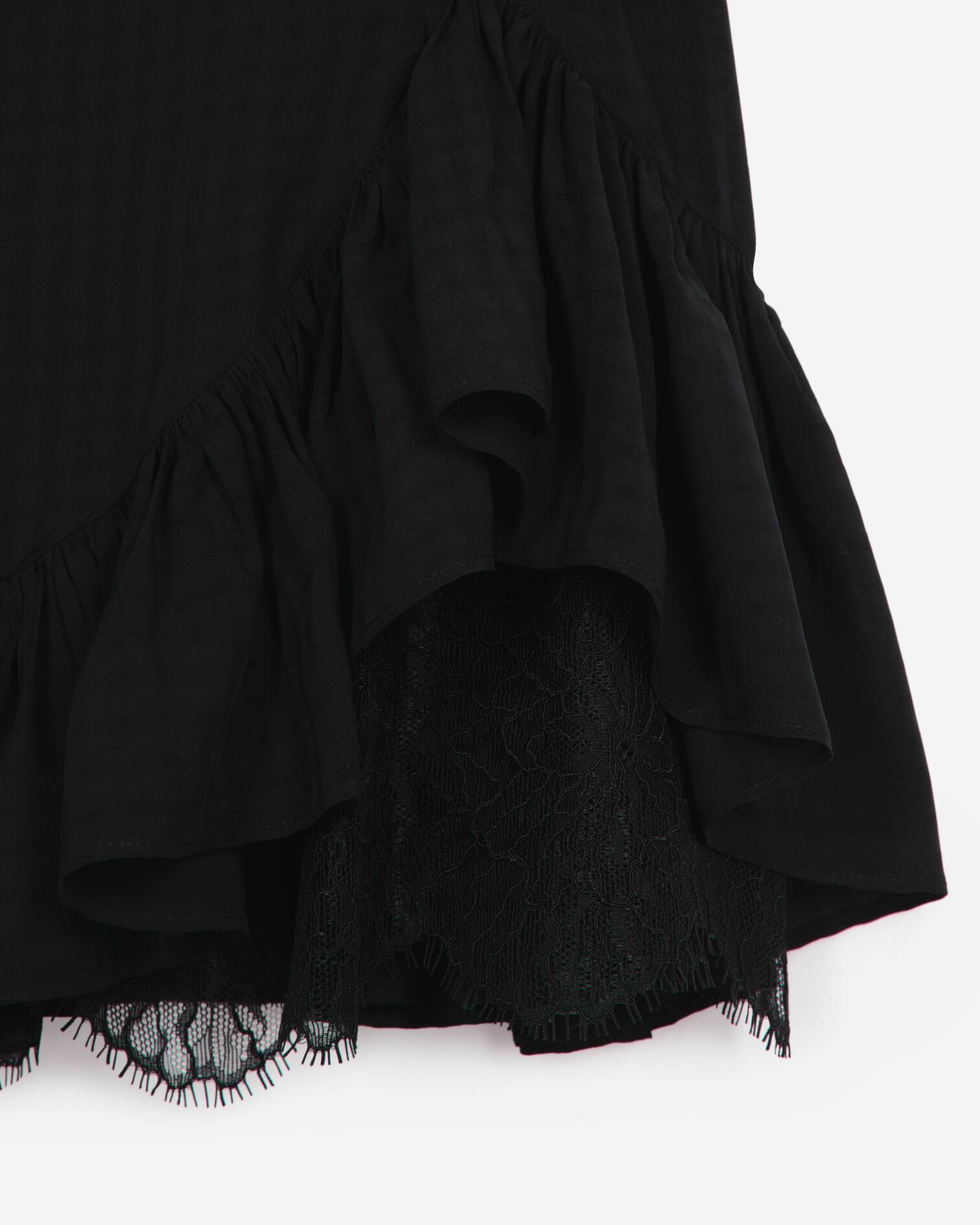 Short dress with black lace detail, BLACK, hi-res image number null