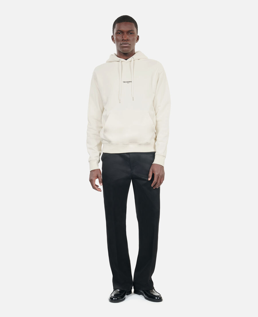 ecru hoodie with pouch pocket