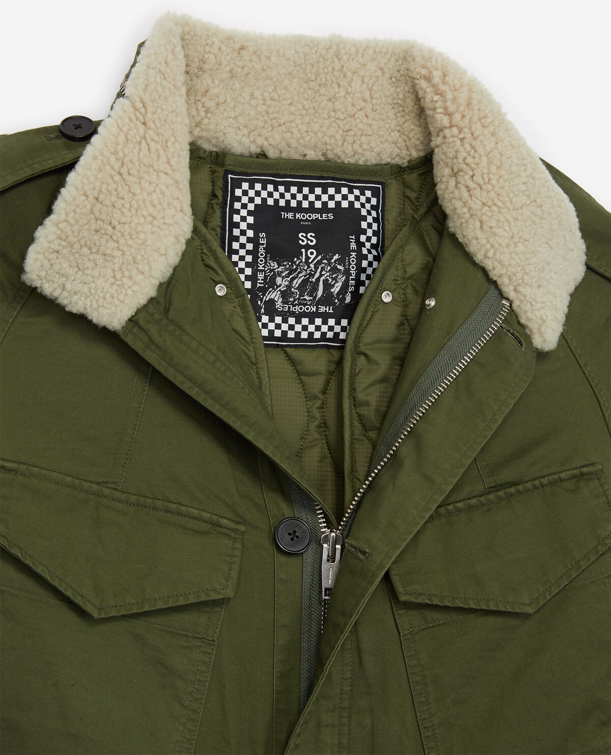 Kooples parka with fur collar hotsell