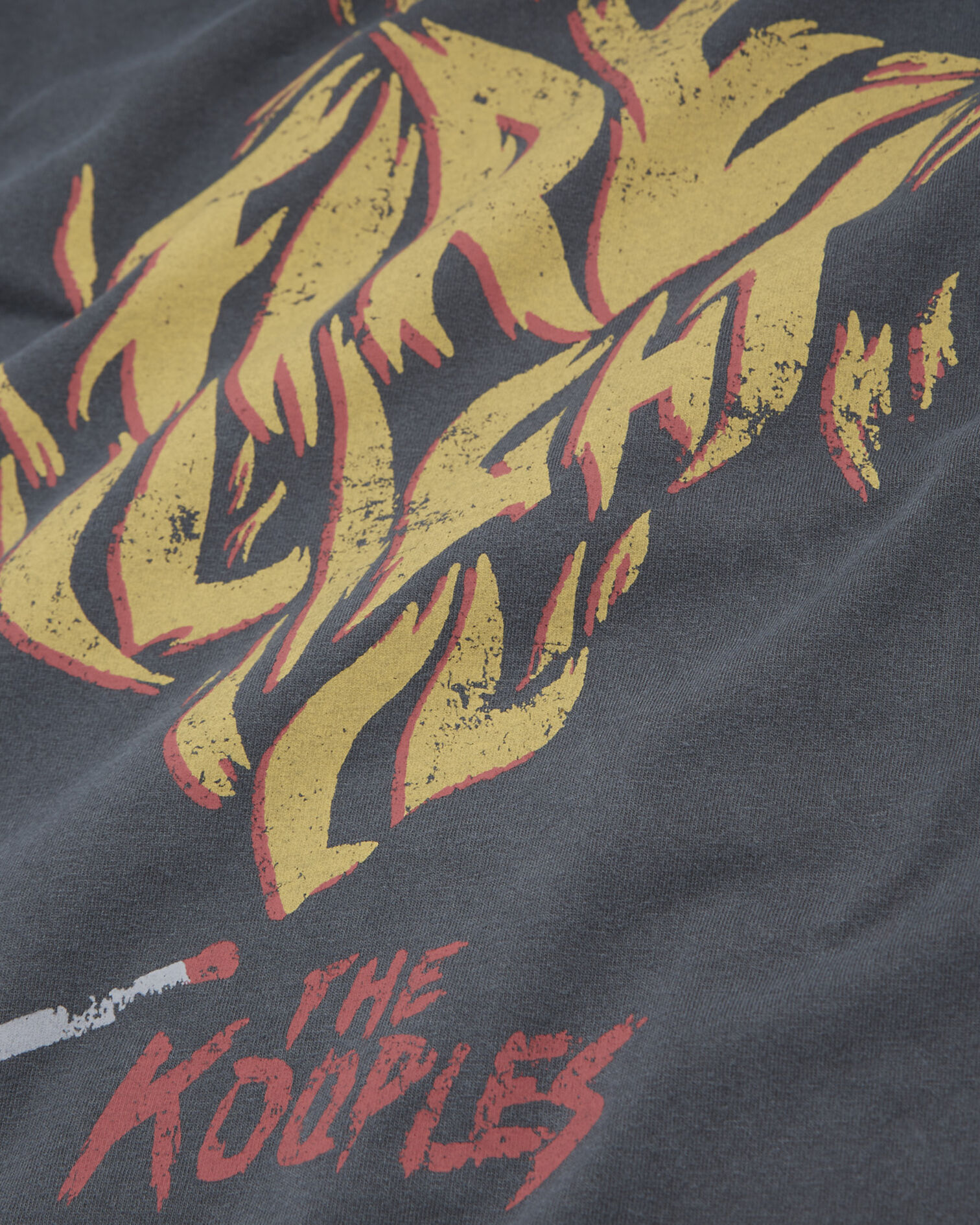T-shirt noir délavé coton à motif rock, BLACK WASHED, hi-res image number null