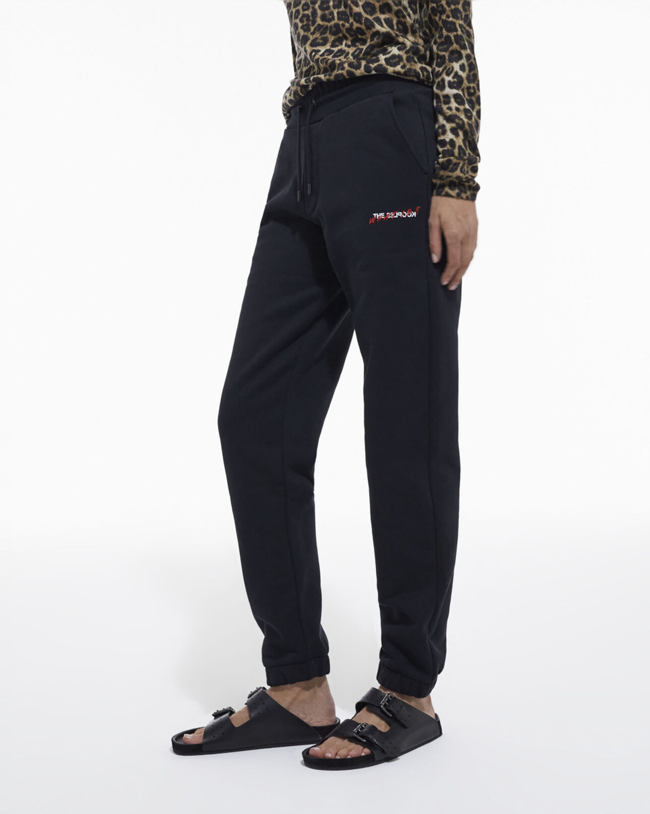 The Kooples FEMME BLACK jogging noir imprimé what is