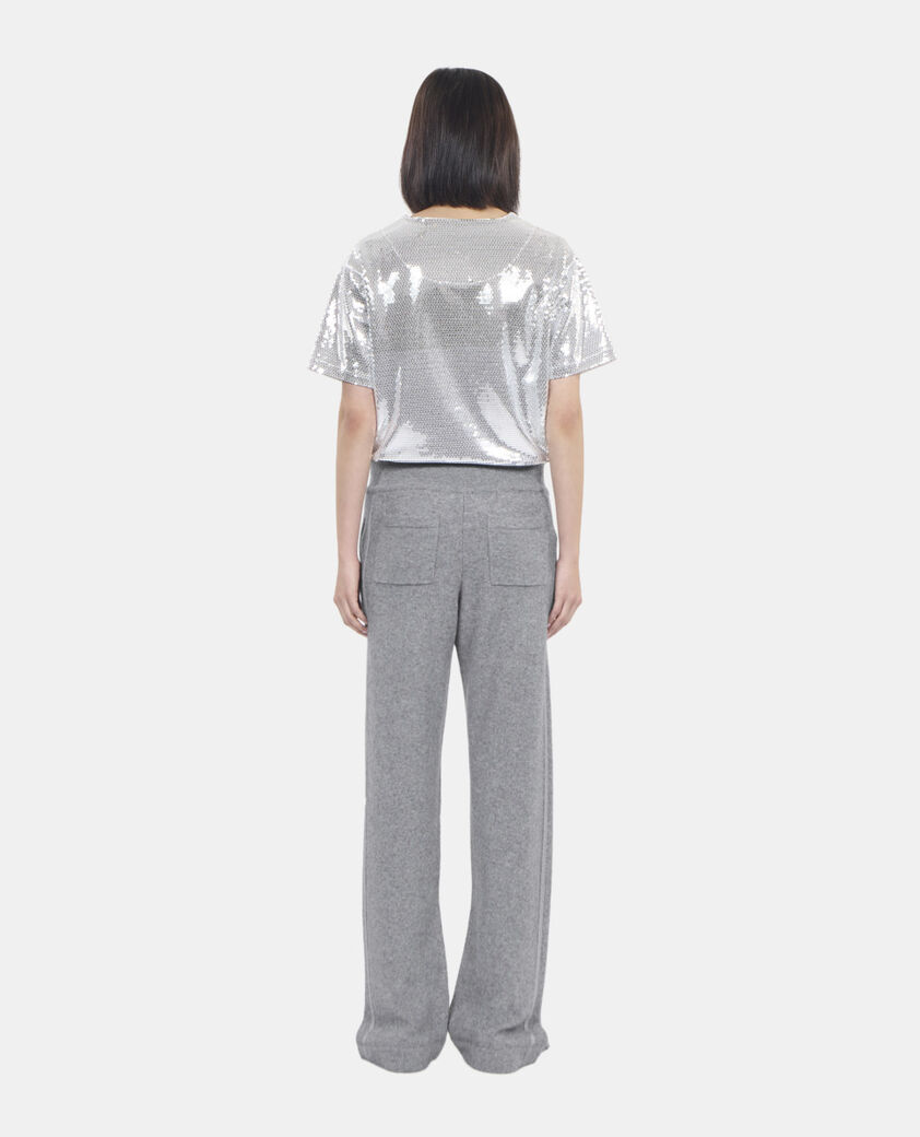 The Kooples MUJER MIDDLE GREY MEL pantal&oacute;n lana cachemira gris