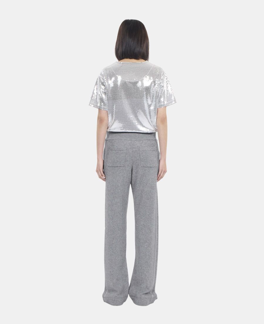 The Kooples WOMEN MIDDLE GREY MEL grey wool and cashmere trousers