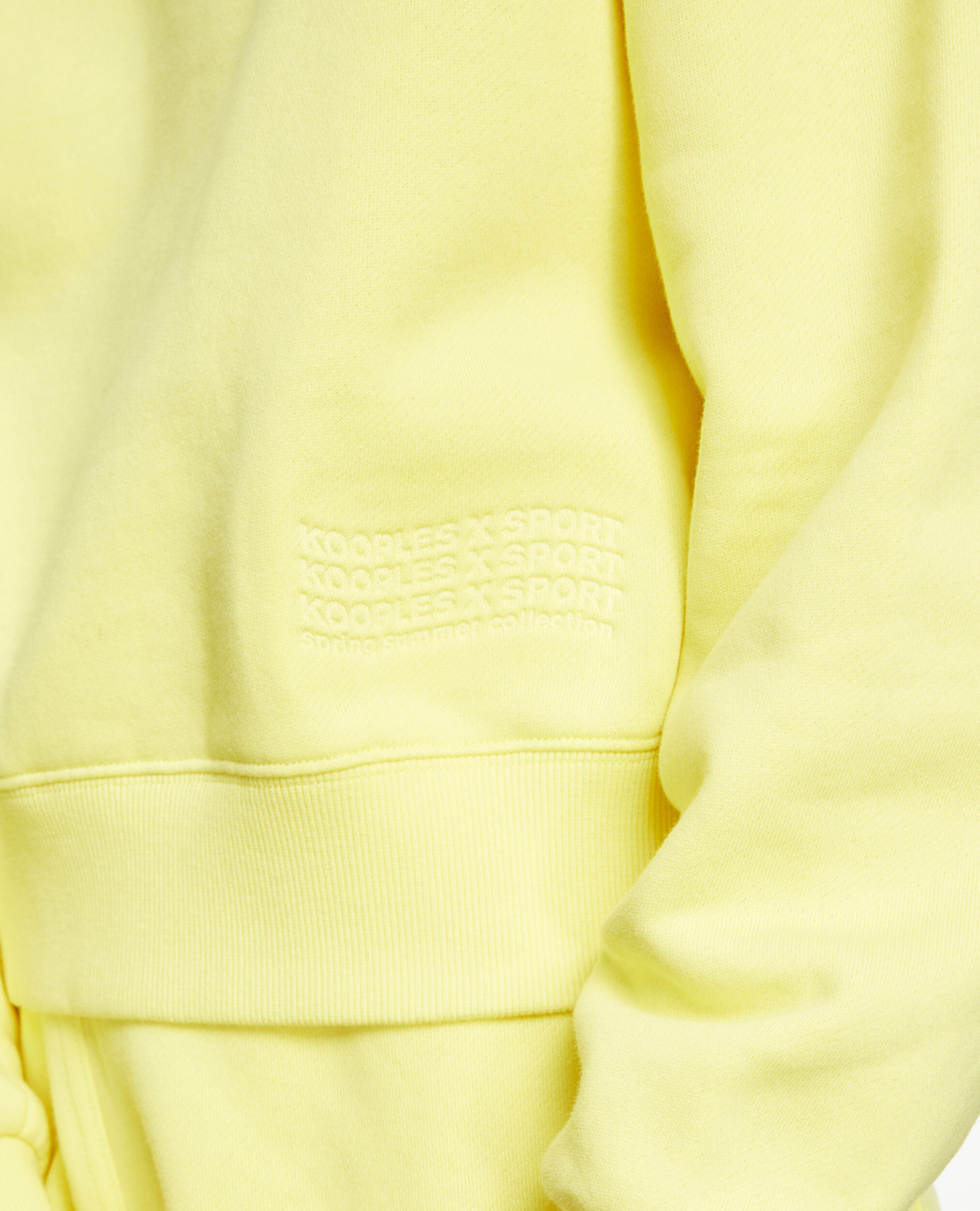 Sudadera amarilla logotipo ola repujada, YELLOW, hi-res image number null