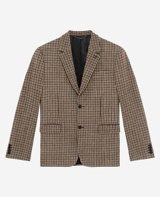 The Kooples HERREN FAUVE braun-schwarze hahnentrittjacke