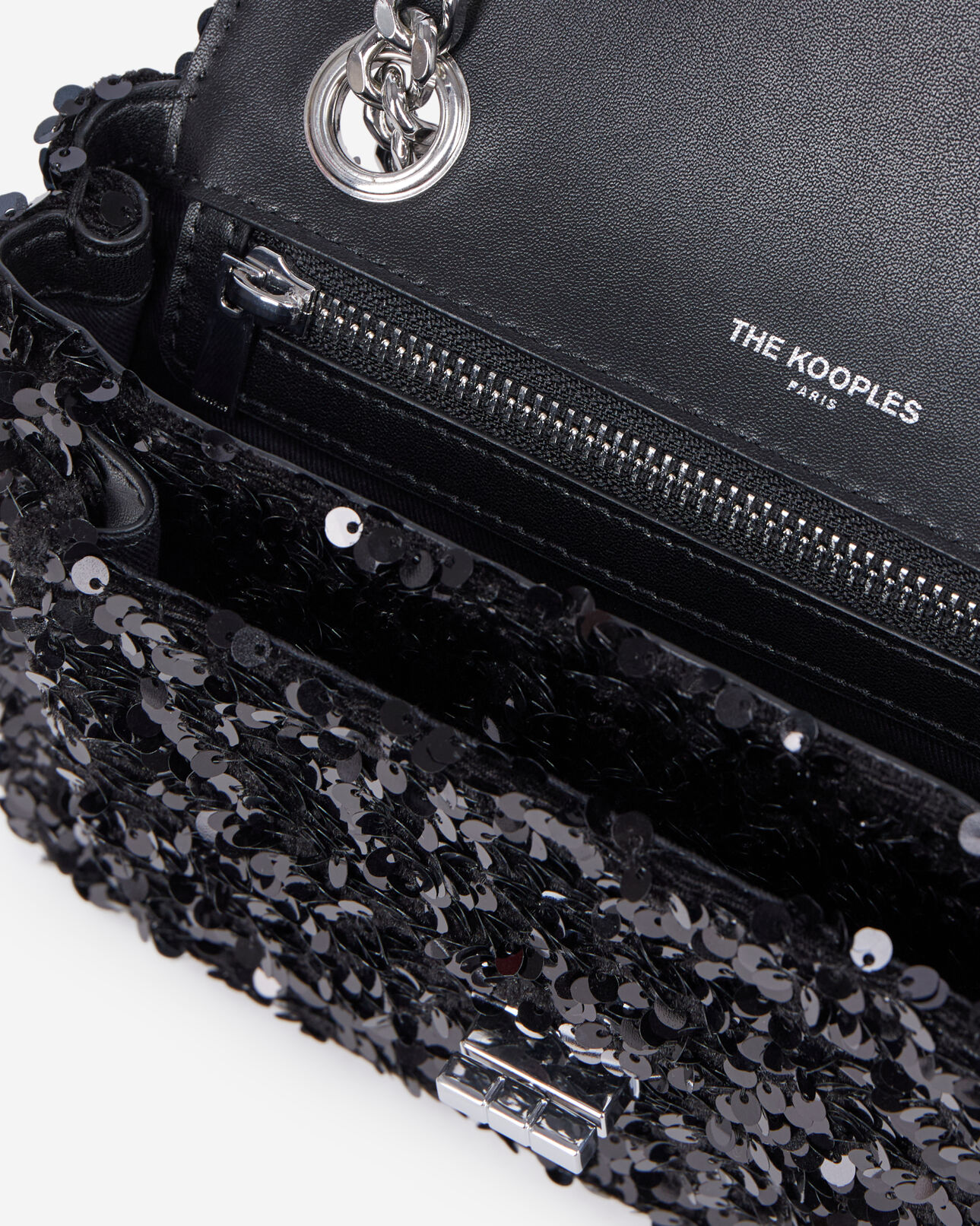 The Kooples FEMME BLACK sac emily soft à sequins noir