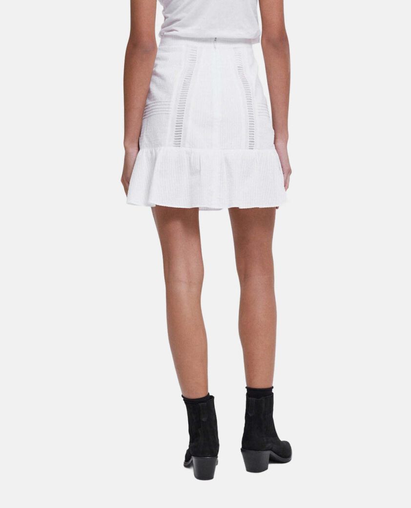The Kooples FEMME OFF WHITE jupe courte &eacute;crue coton broderie anglaise
