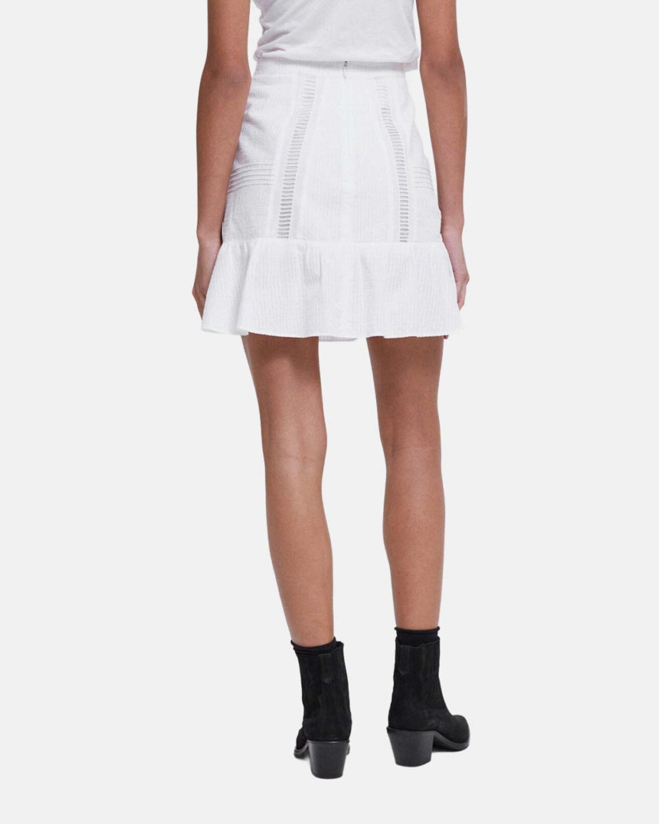 The Kooples MUJER OFF WHITE falda corta blanco crudo algodón inglés