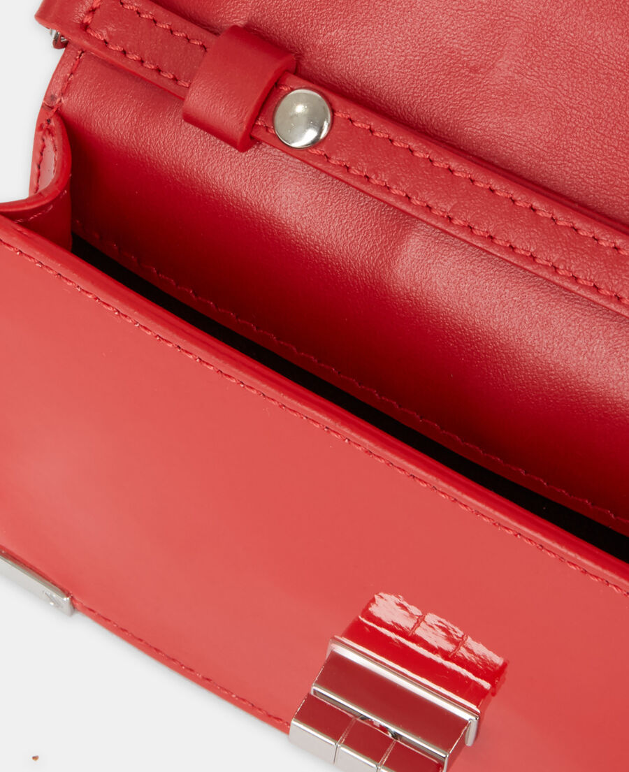 small emily clutch bag in red leather