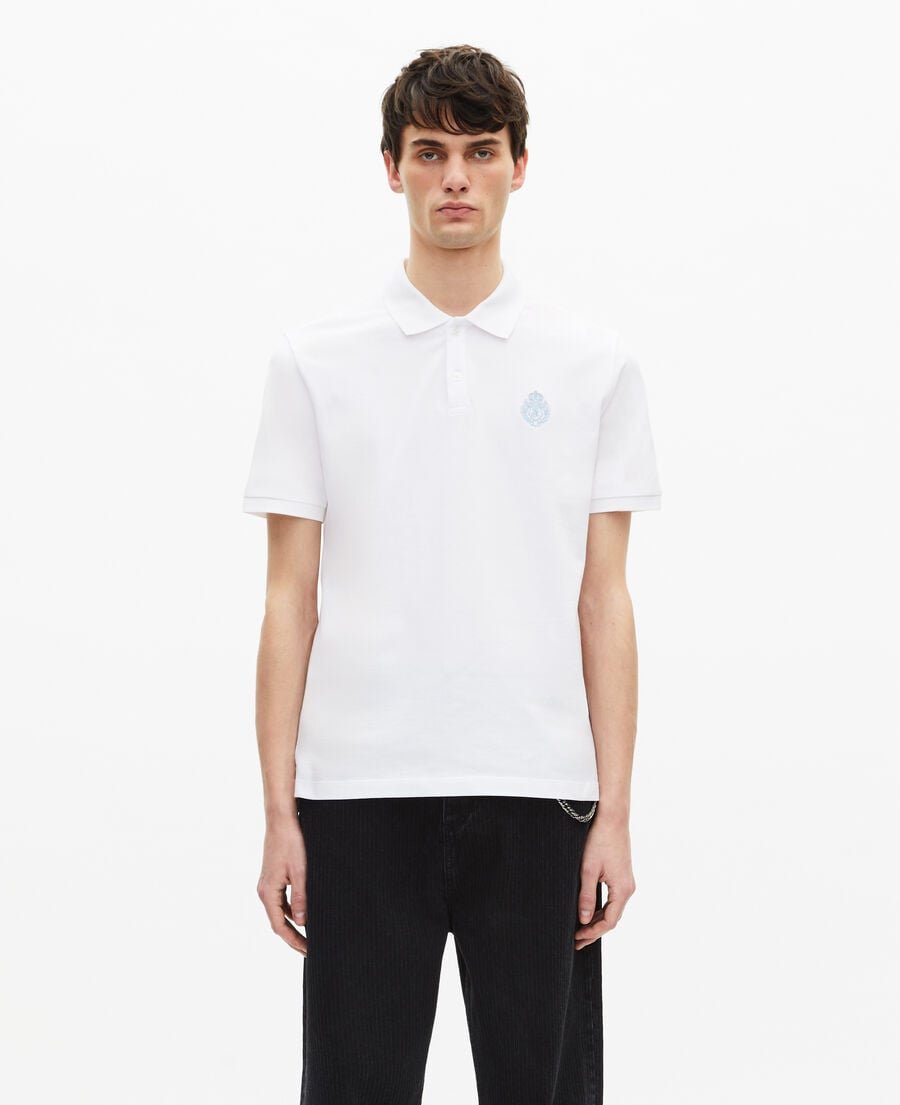 The Kooples HOMME WHITE polo en piqué col classique blanc