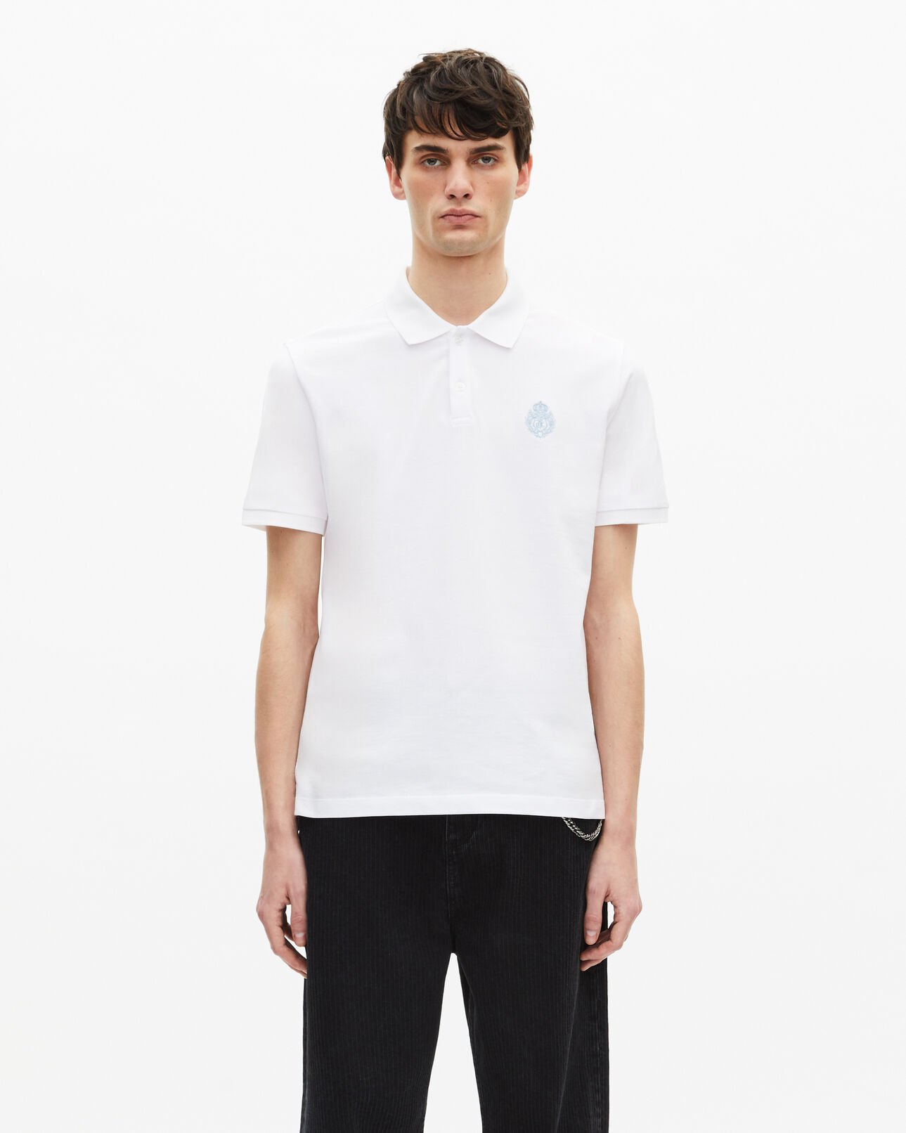 The Kooples HOMME WHITE polo en piqué col classique blanc