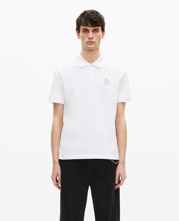 The Kooples MEN WHITE polo shirt in piqué with classic white collar
