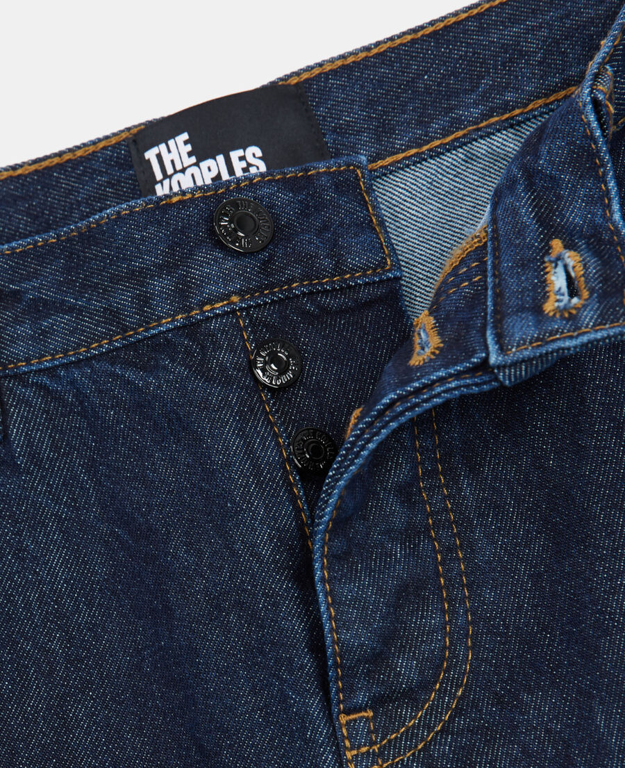 straight-cut blue jeans