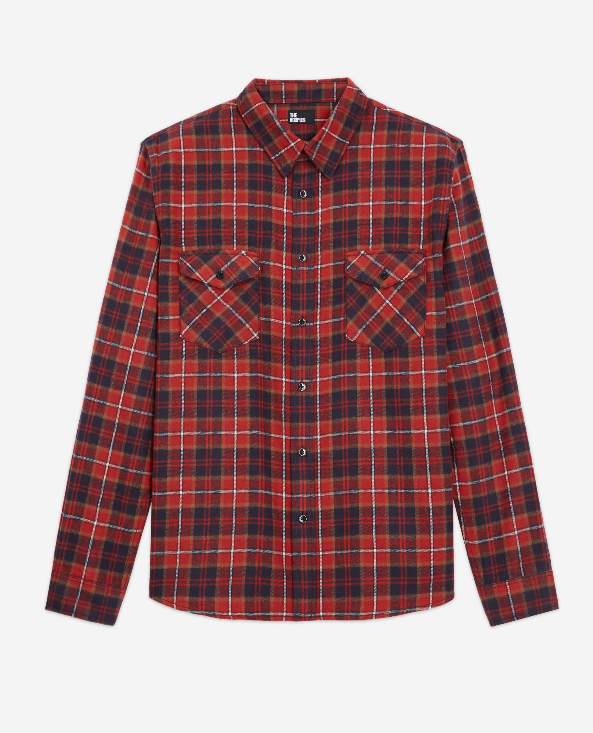 Check shirt with classic collar, RED / BLACK, hi-res image number null