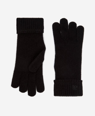 The Kooples M BLACK black cashmere gloves