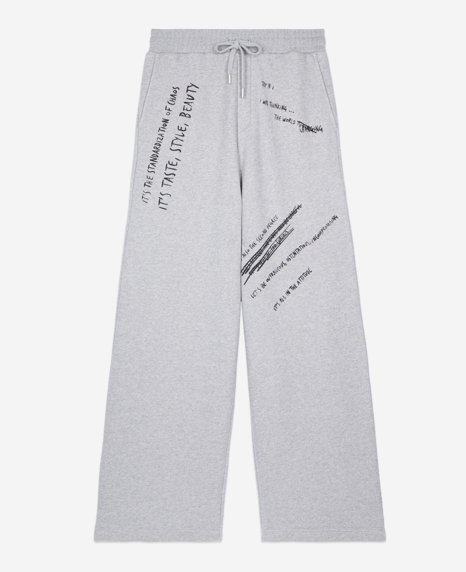 The Kooples HOMME STONE GREY bas de jogging avec sérigraphie gris