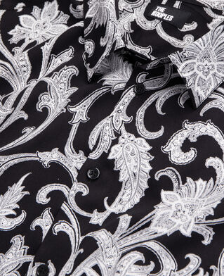 The Kooples HOMME BLACK WHITE chemise fleurie noire