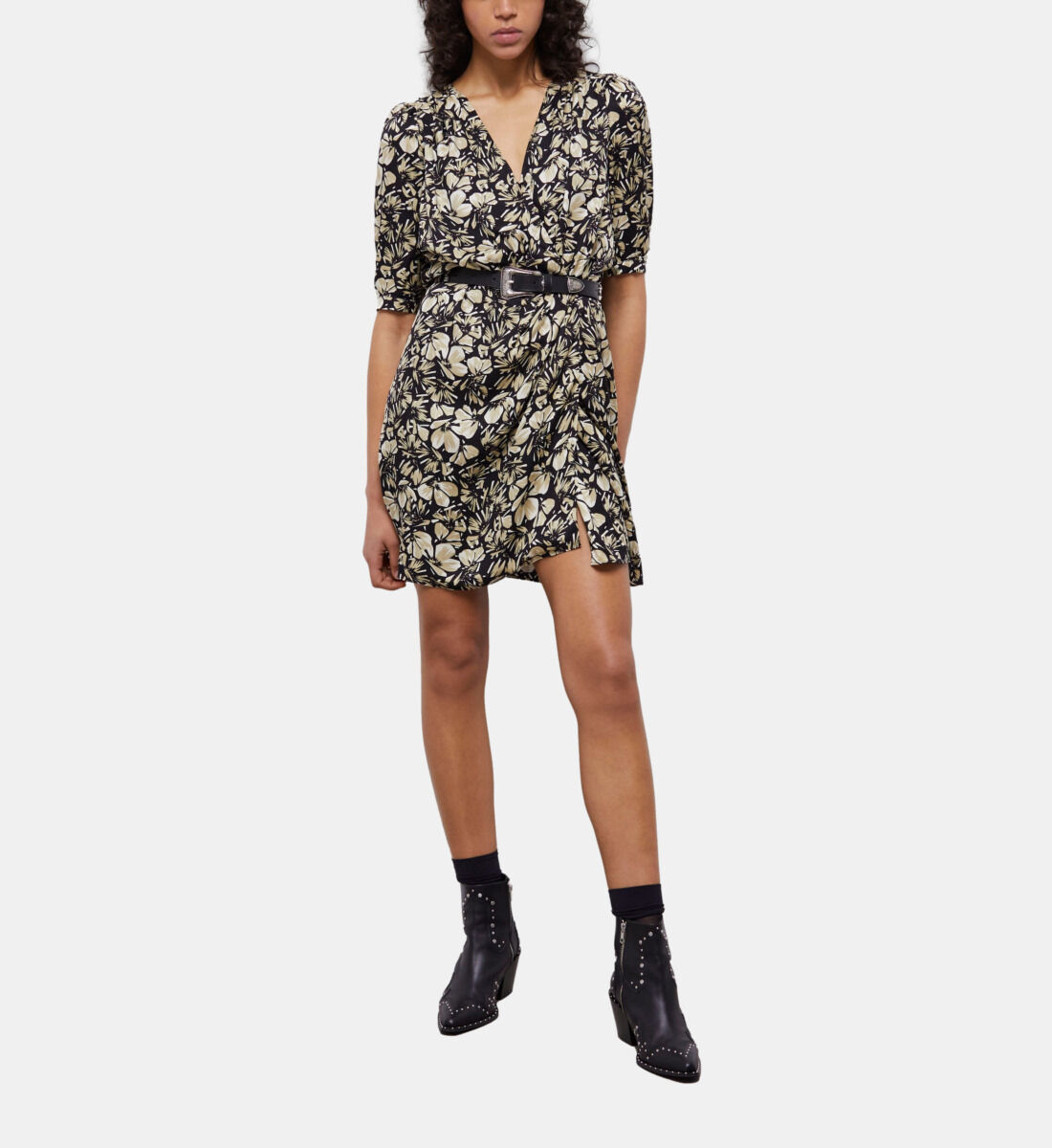 Robe portefeuille courte imprim e The Kooples