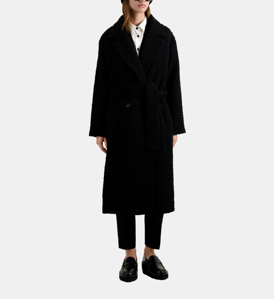 Long black tweed coat The Kooples