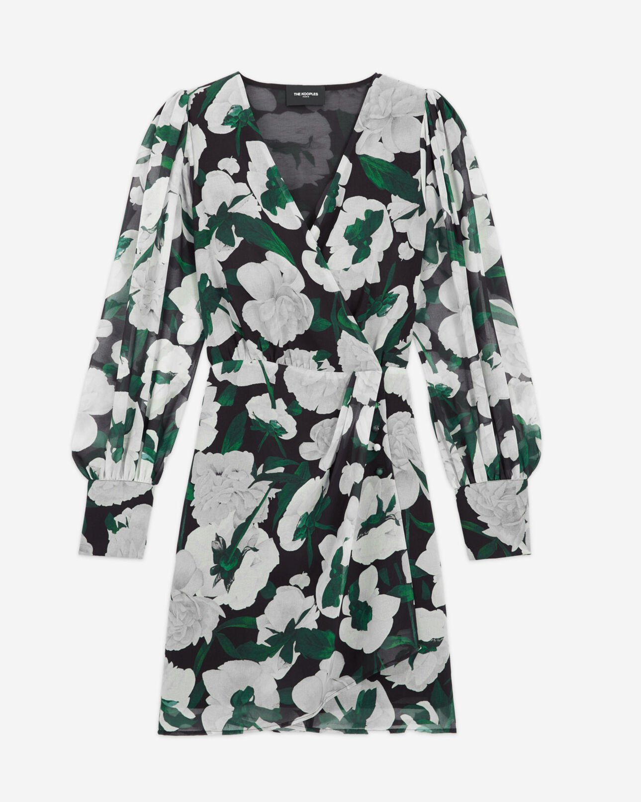The Kooples FEMME ECRU robe courte fleurie