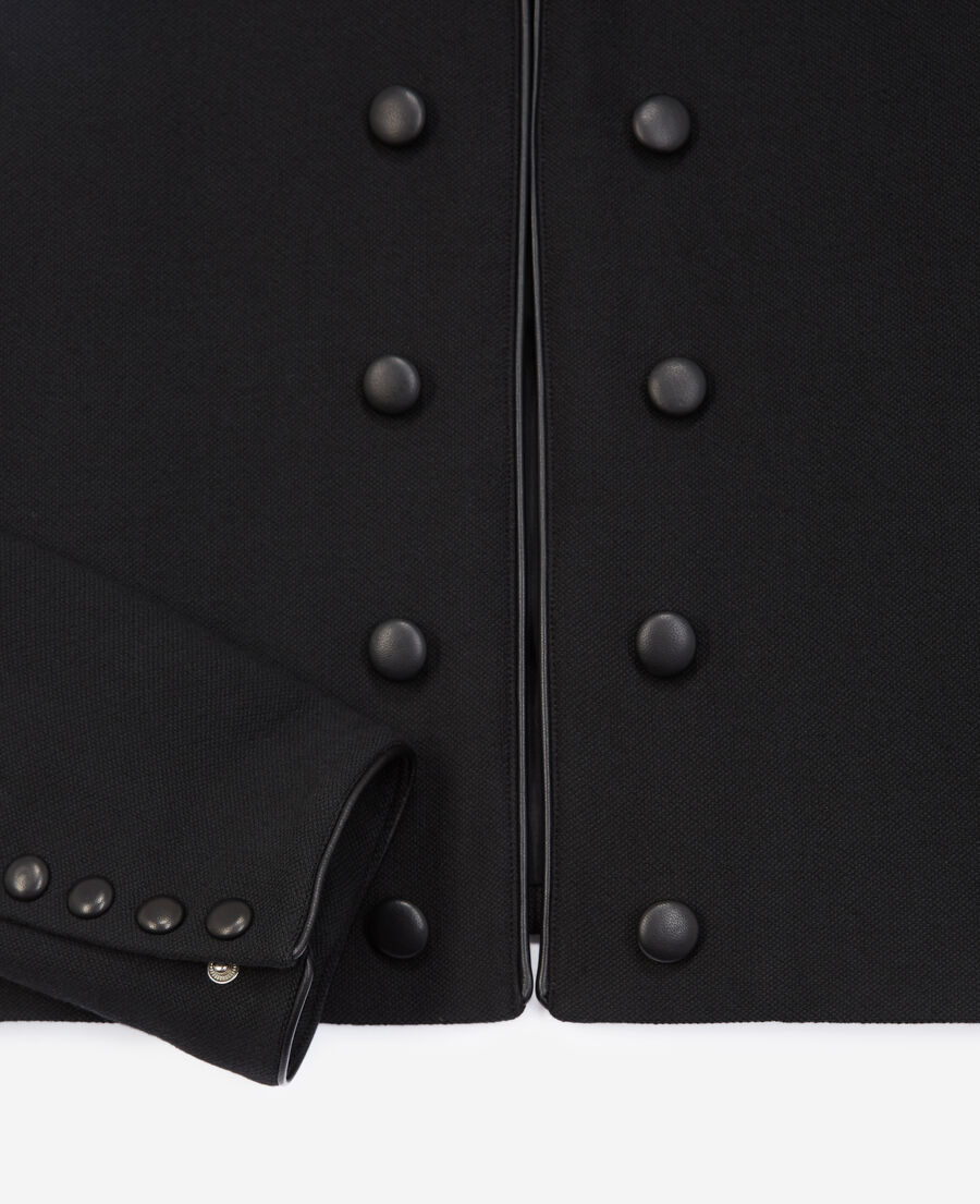 black officer-style cotton jacket