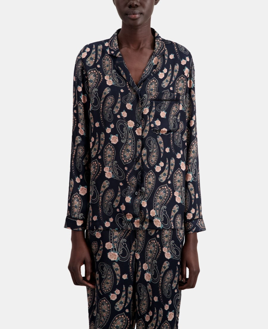 The Kooples FEMME BLACK / PINK chemise imprimée