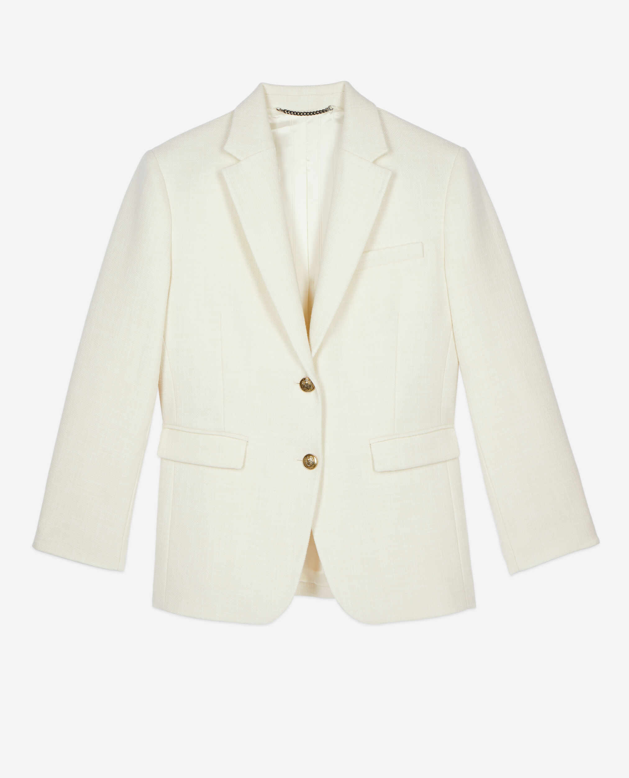 Veste tailleur en laine écrue, ECRU, hi-res image number null