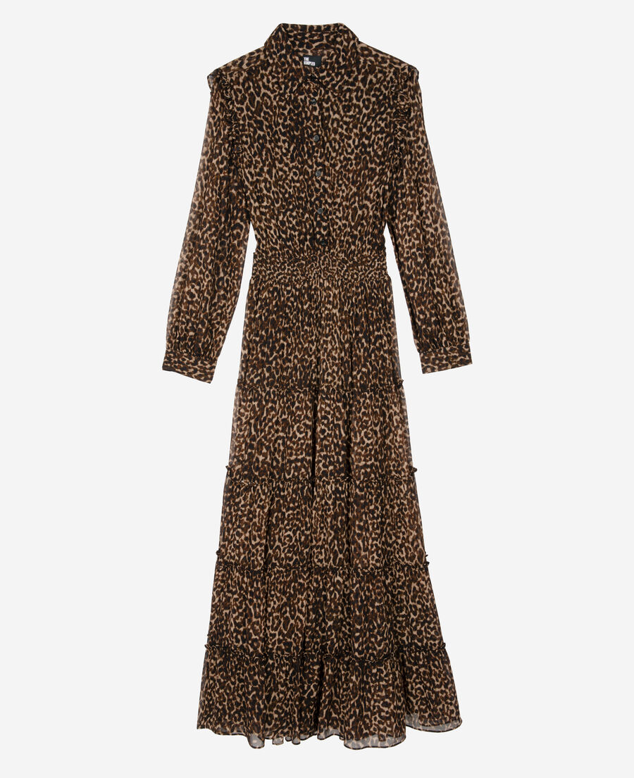 The Kooples FEMME LEOPARD robe longue imprim&eacute; l&eacute;opard