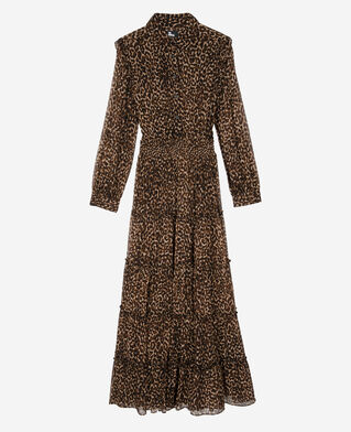 The Kooples FEMME LEOPARD robe longue imprim&eacute; l&eacute;opard